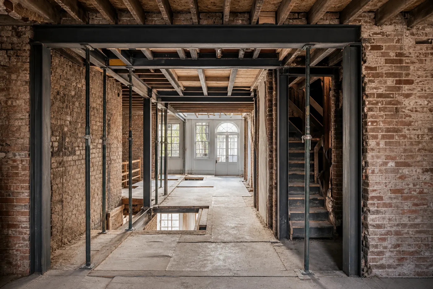 Construction site progress view